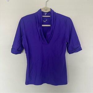 Tzu Tzu‎ Vibrant Purple Half Sleeve Blouse Size Medium